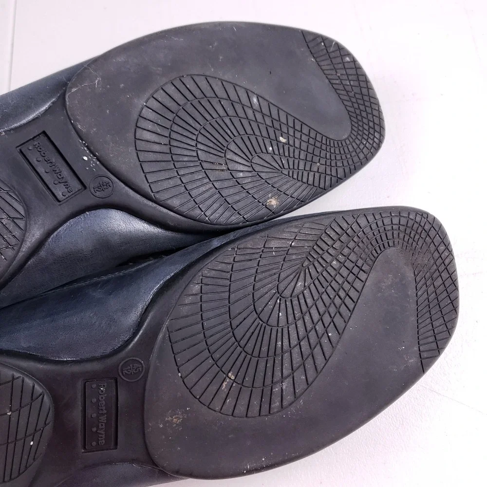 Robert‎ Wayne Men 12 Driving Loafers Navy Blue Leather Slip On Moccasin Shoes